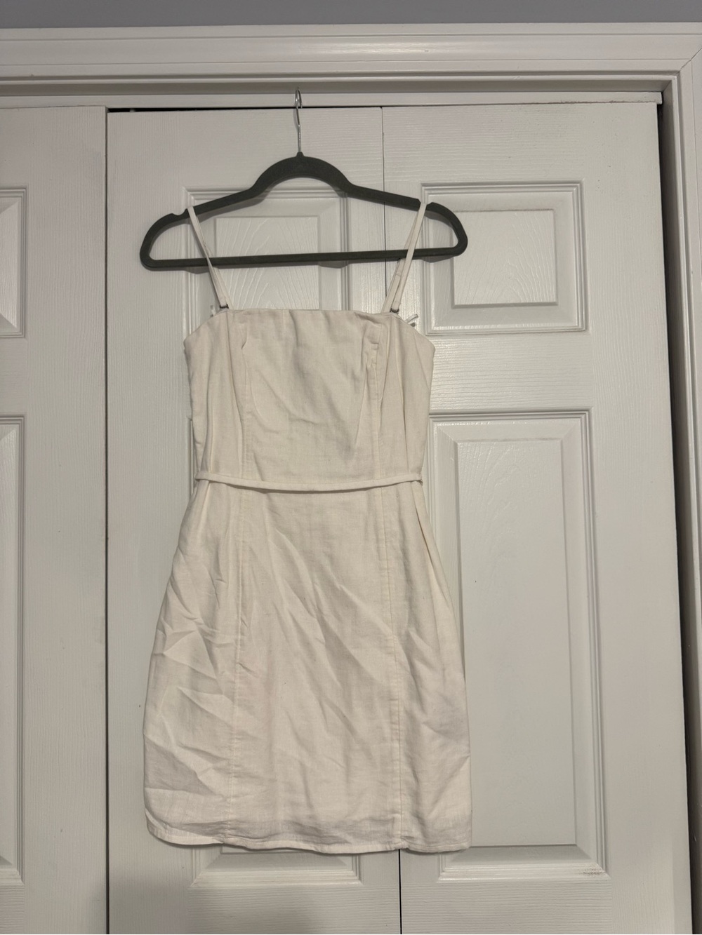 Abercrombie & Fitch Ivory Spaghetti-Strap Mini Dress